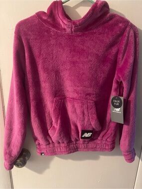 New Balance Plush Faux Fur Pullover - Pink